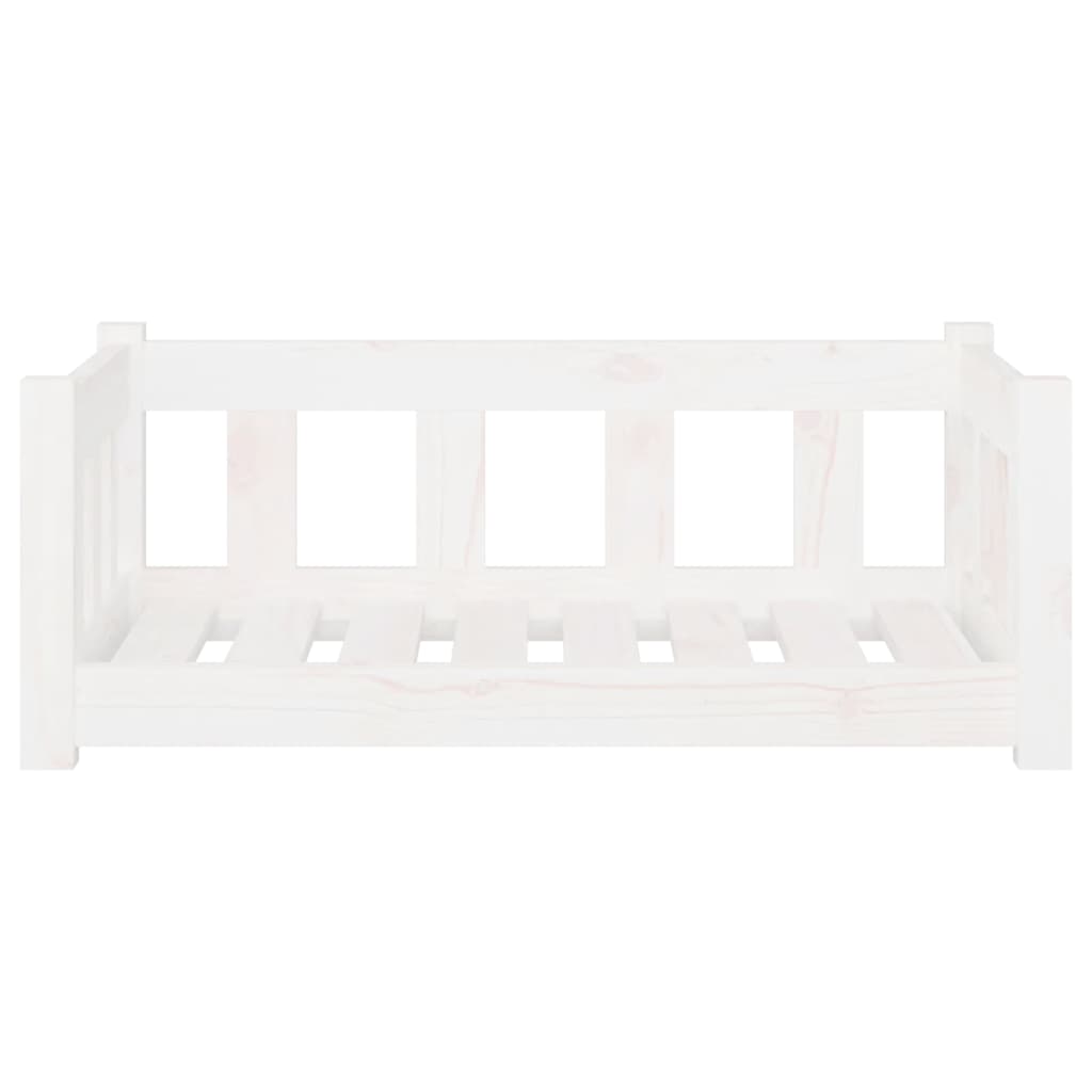 Vidaxl Dog Panier 75.5x55.5x28 cm Pine solide blanc