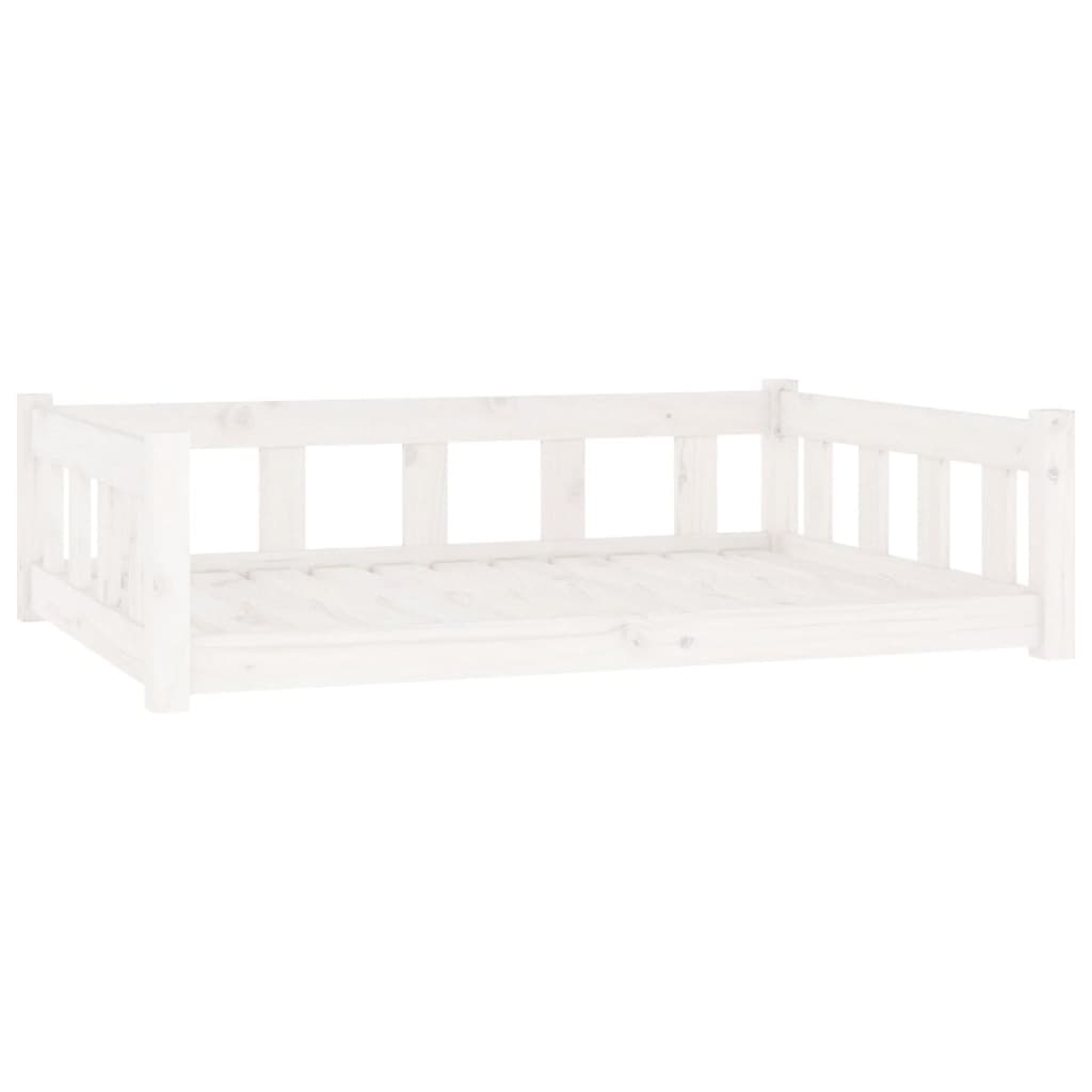Vidaxxl lit pour chien 105,5x75,5x28 cm bois de pin massif blanc