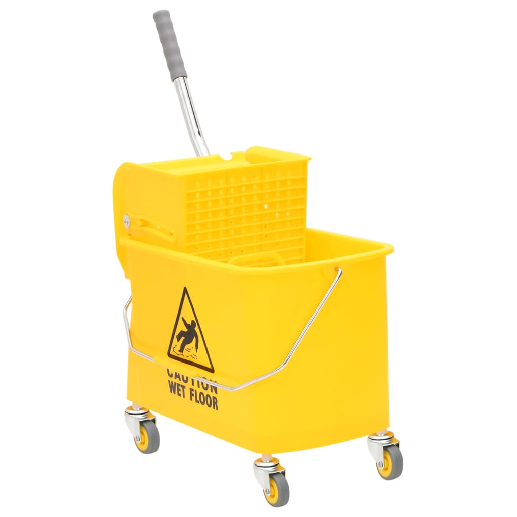VidaXL Seau à vadrouille avec essoreuse et roulettes 20 L polypropylène jaune