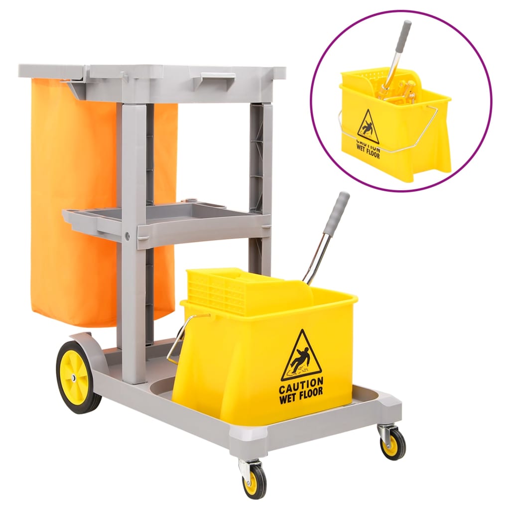 VidaXL Chariot de nettoyage avec seau à vadrouille en polypropylène