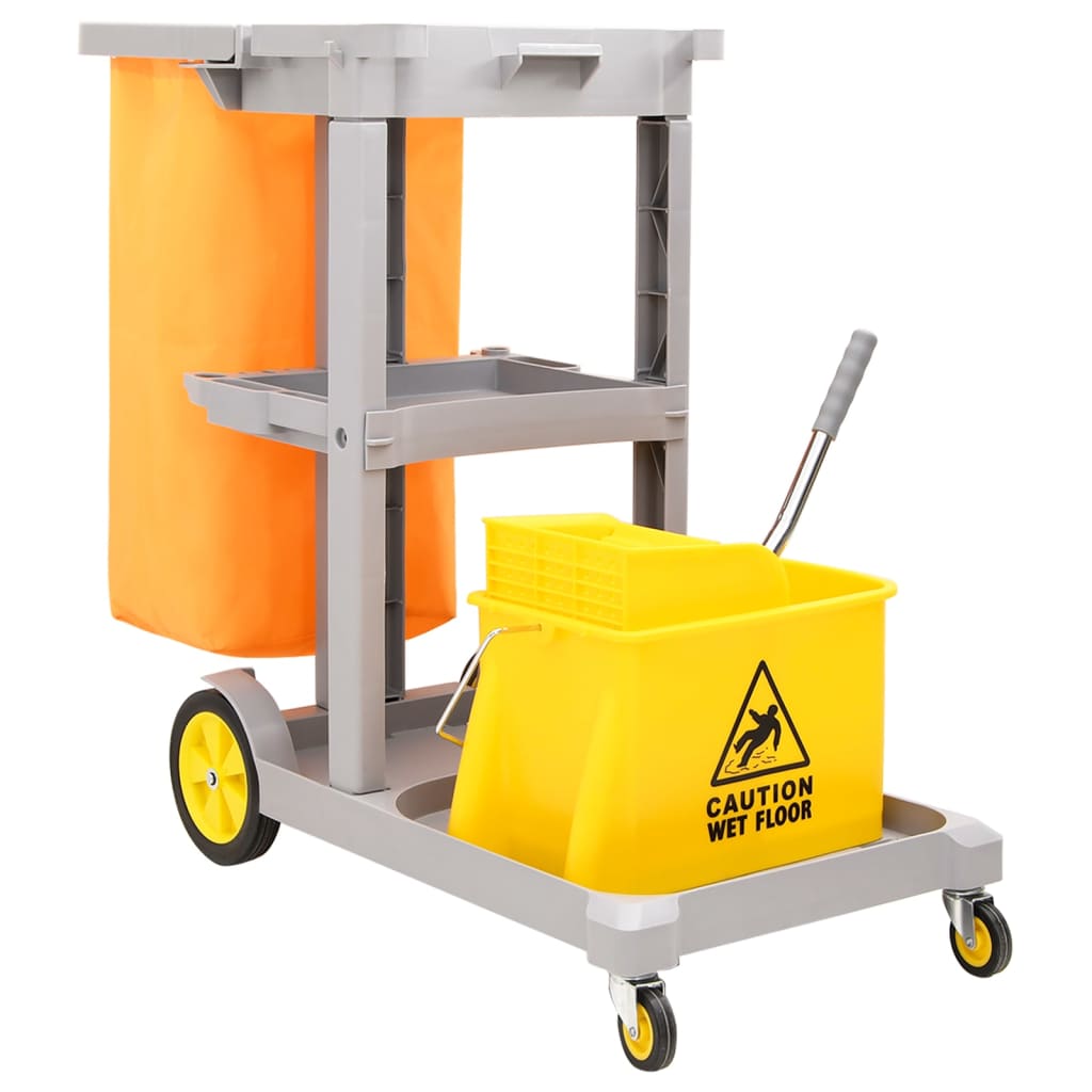 VidaXL Chariot de nettoyage avec seau à vadrouille en polypropylène