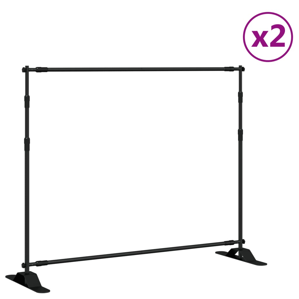 VidaXL Supports de fond 2 pcs 254x243 cm acier noir