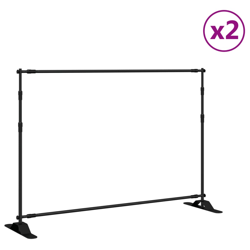 VidaXL Supports de fond 2 pcs 305x243 cm acier noir