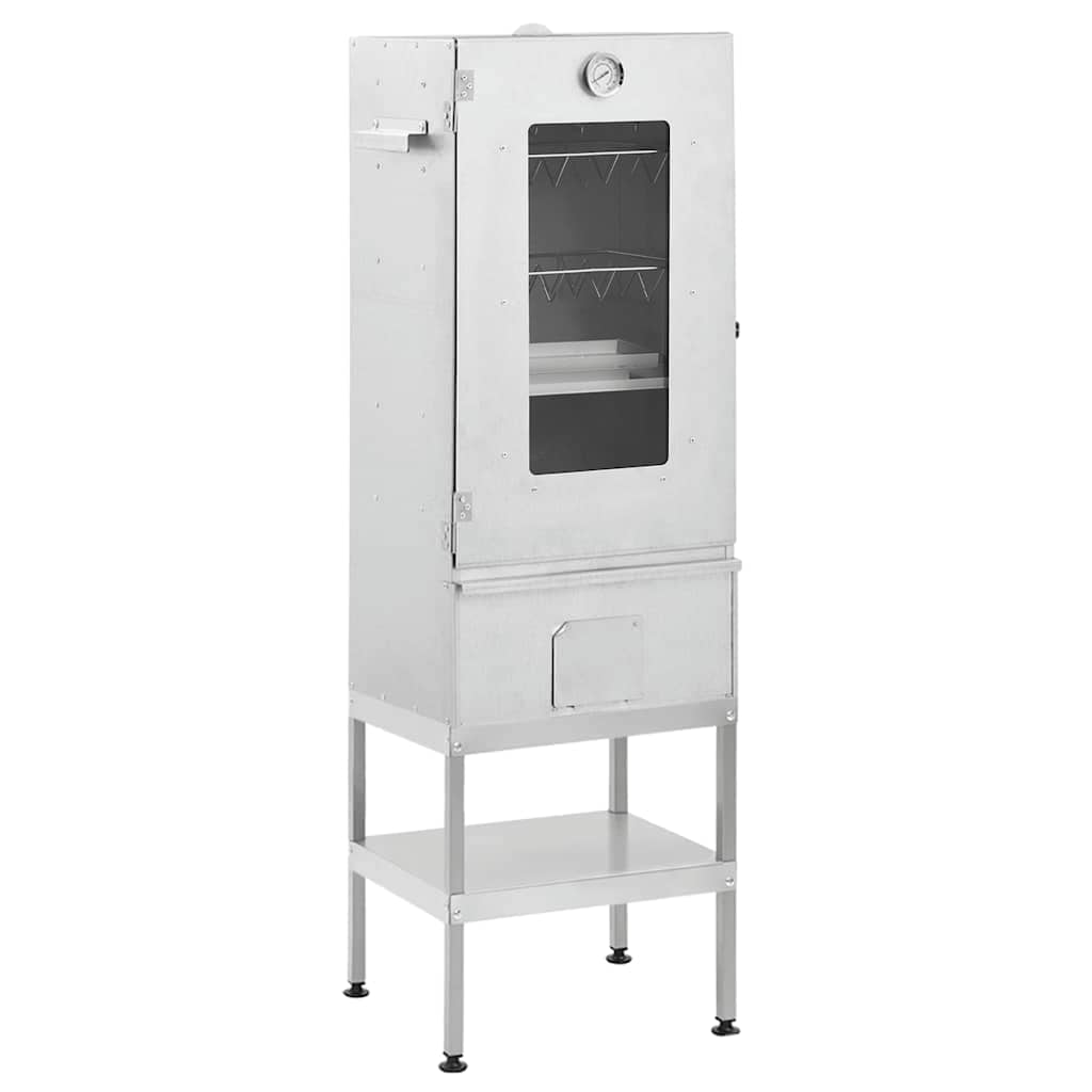 Fumoir BBQ VidaXL avec table en acier galvanisé