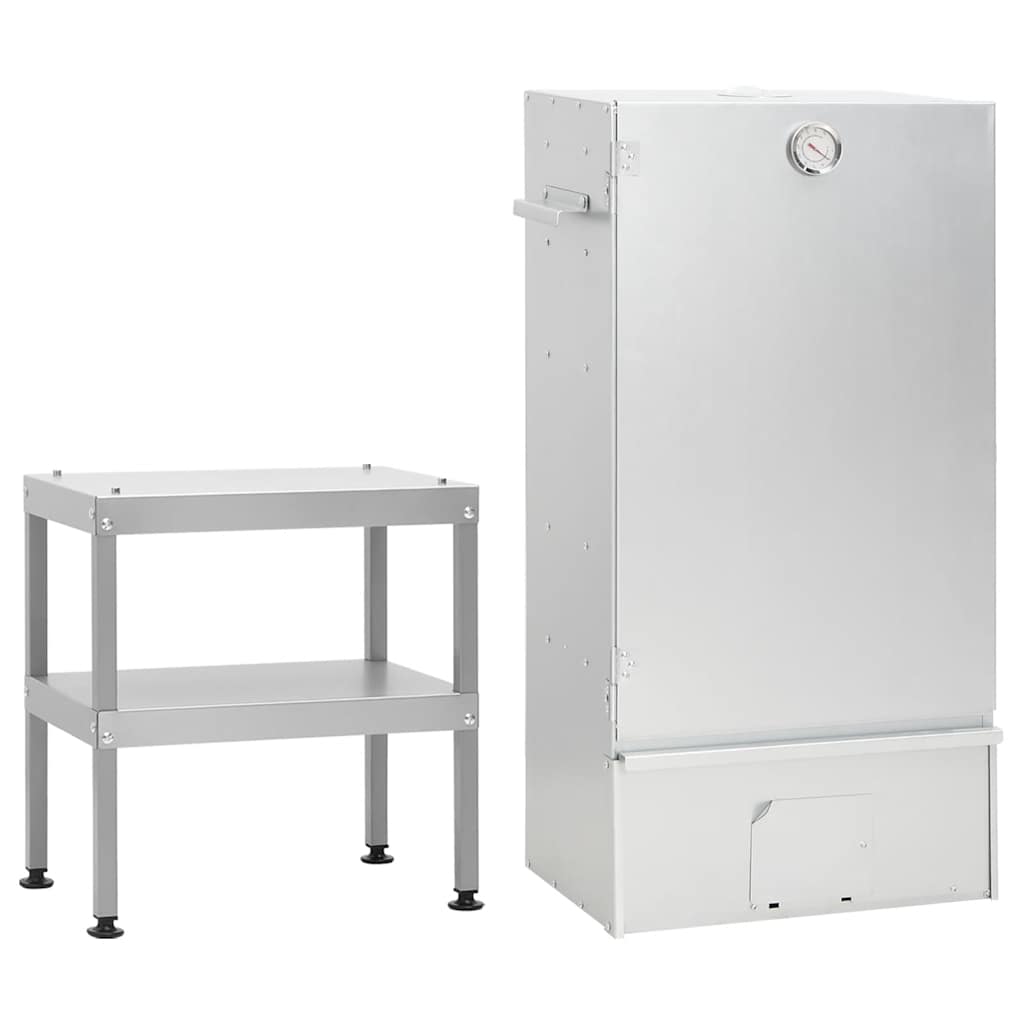 Fumoir BBQ VidaXL avec table en acier galvanisé