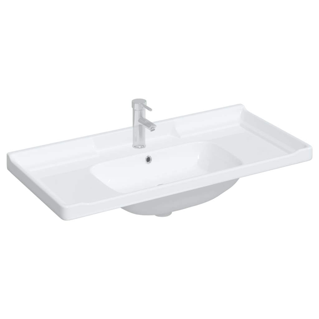 VidaXL Lavabo rectangulaire 100x48x23 cm en céramique blanc