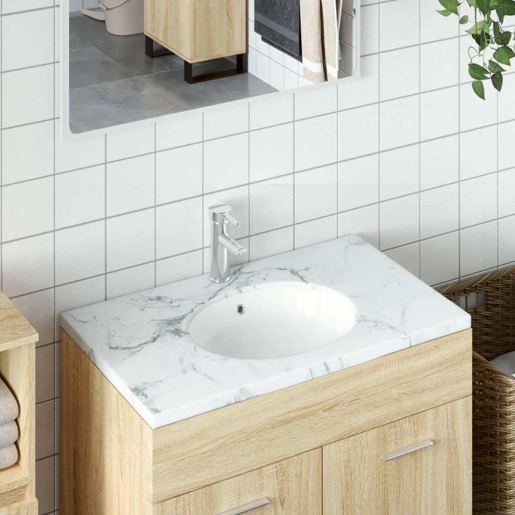 Vidaxx lavabo ovale 37x31x17,5 cm céramique blanc