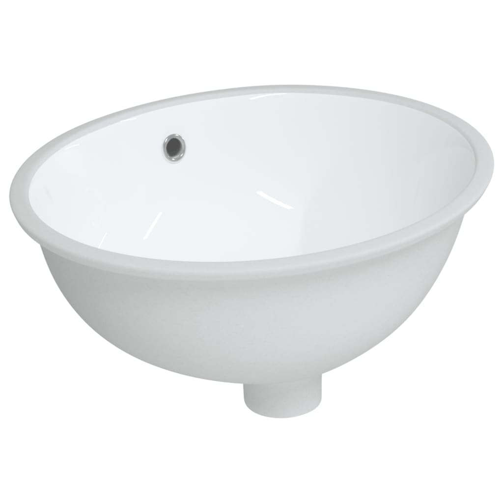 VidaXL Lavabo ovale 43x35x19 cm en céramique blanc