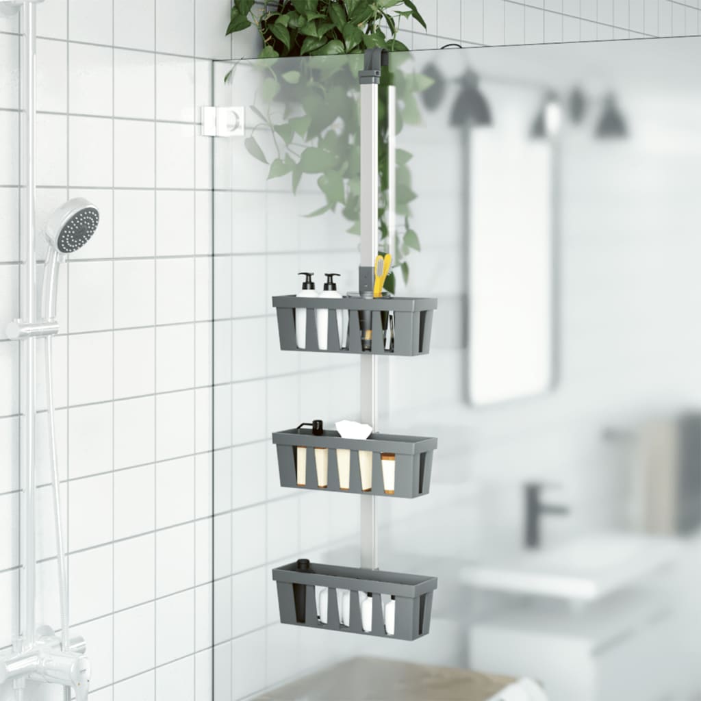 Vidaxx support de douche 30x15x (67-105) cm aluminium