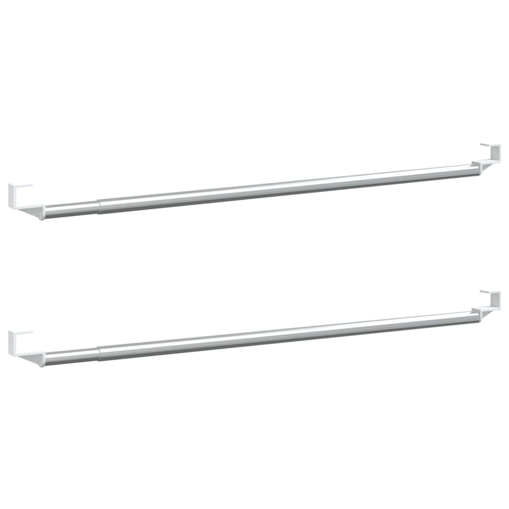 Vidaxx tringles à rideaux 2 pcs 60-105 cm aluminium blanc et argent