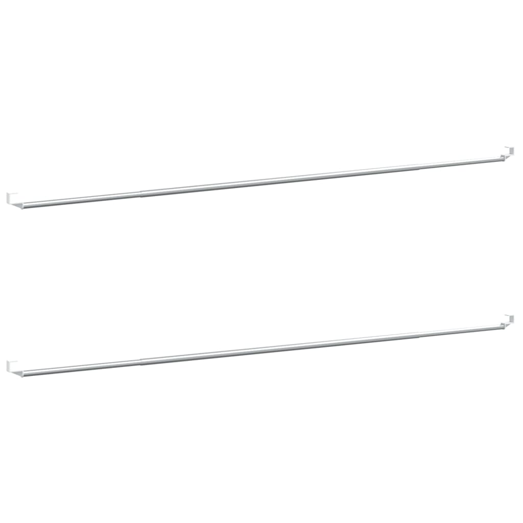 Vidaxx tringles à rideaux 2 pcs 90-130 cm aluminium blanc et argent