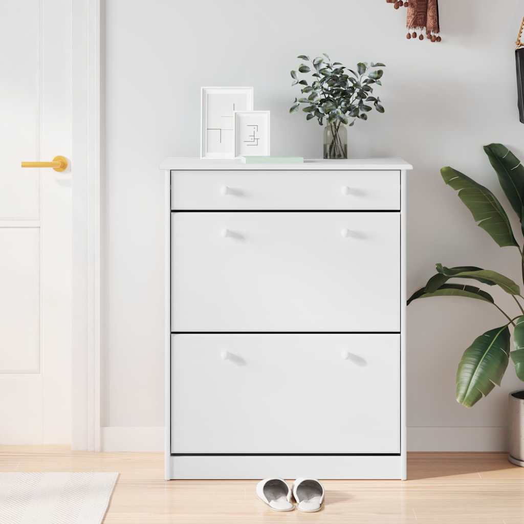 Vidaxx armoire à chaussures alta 77x35x96 cm bois de pin massif blanc