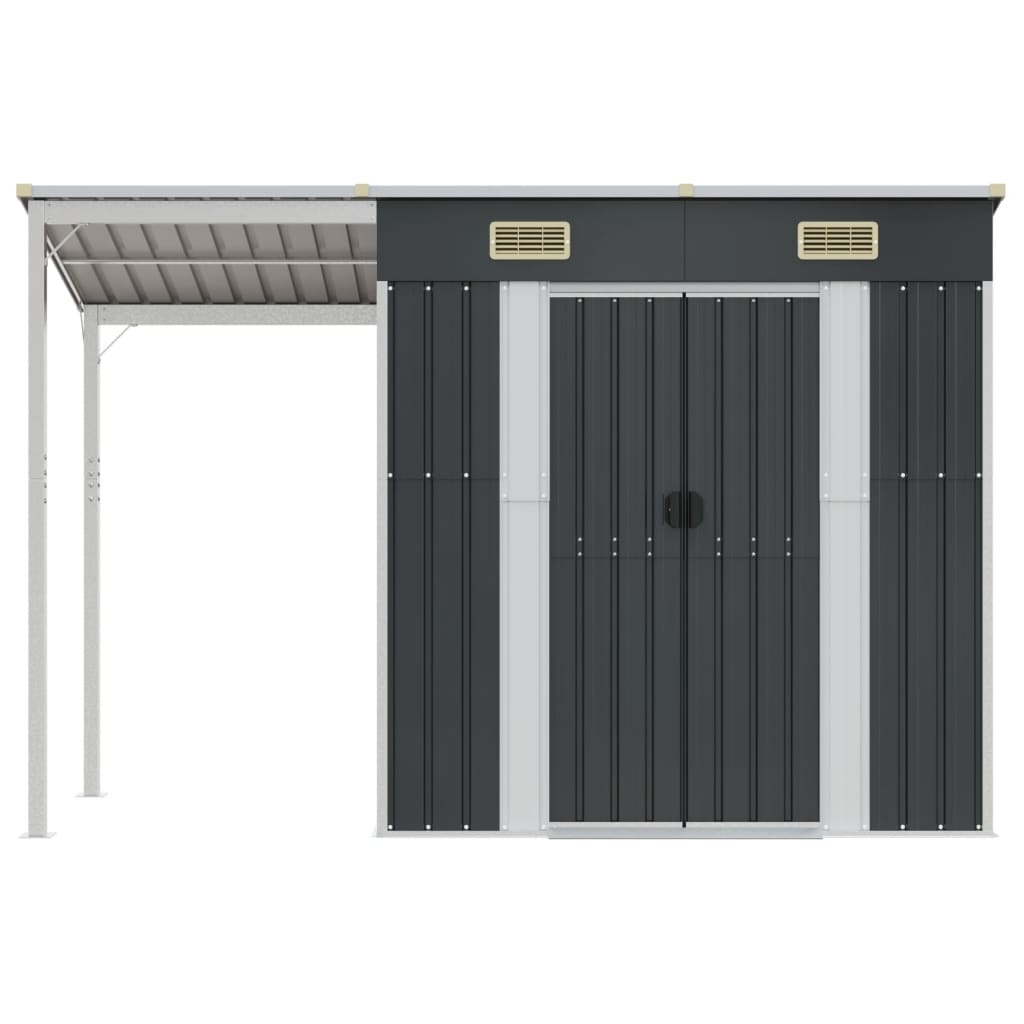 VidaXL Abri de jardin avec toit allongé 277x110,5x181 cm acier anthracite
