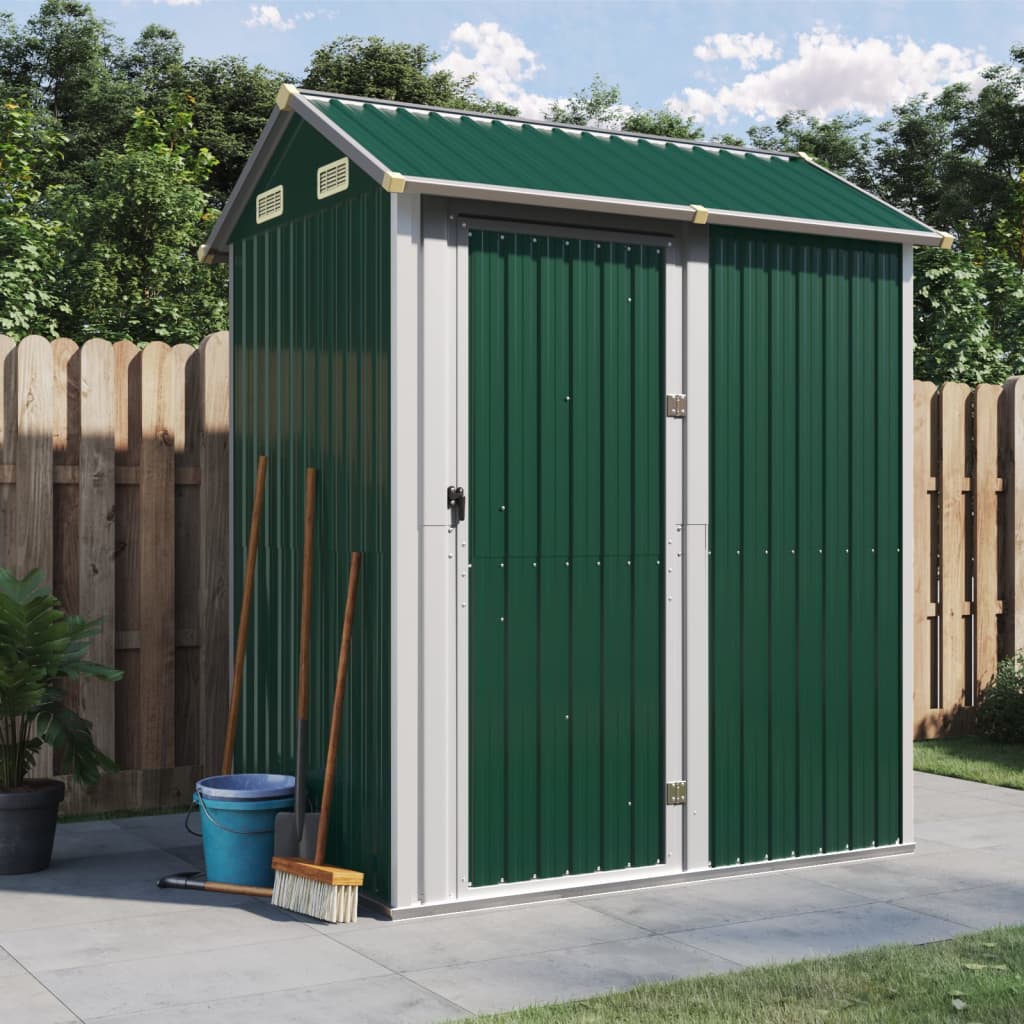 VidaXL Abri de jardin 192x152,5x237 cm acier galvanisé vert