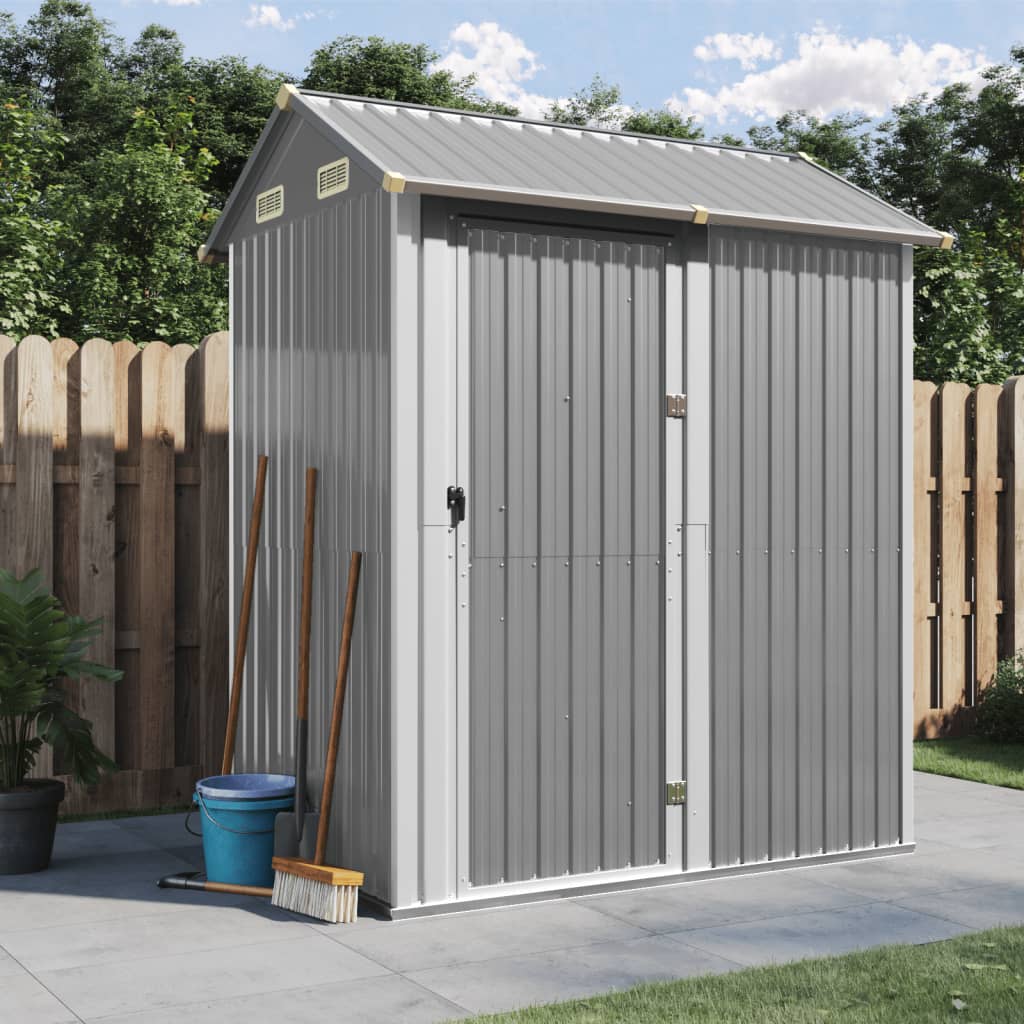 VidaXL Abri de jardin 192x152,5x237 cm acier galvanisé gris clair