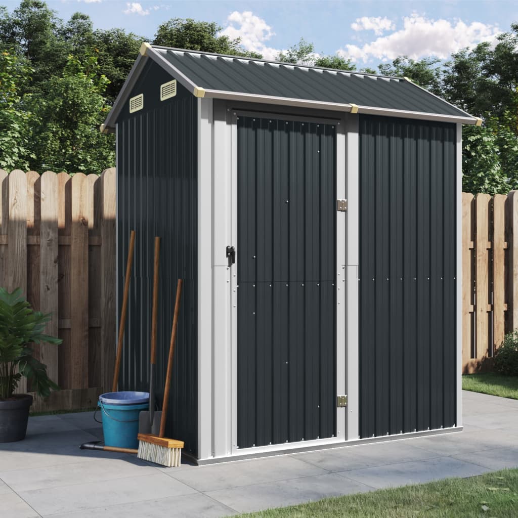 VidaXL Abri de jardin 192x152,5x237 cm acier galvanisé anthracite