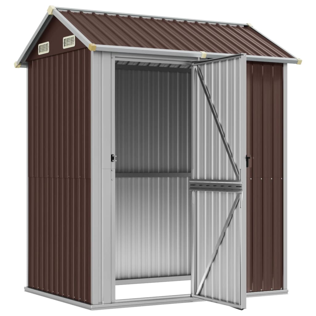VidaXL Abri de jardin 192x152,5x237 cm acier galvanisé marron