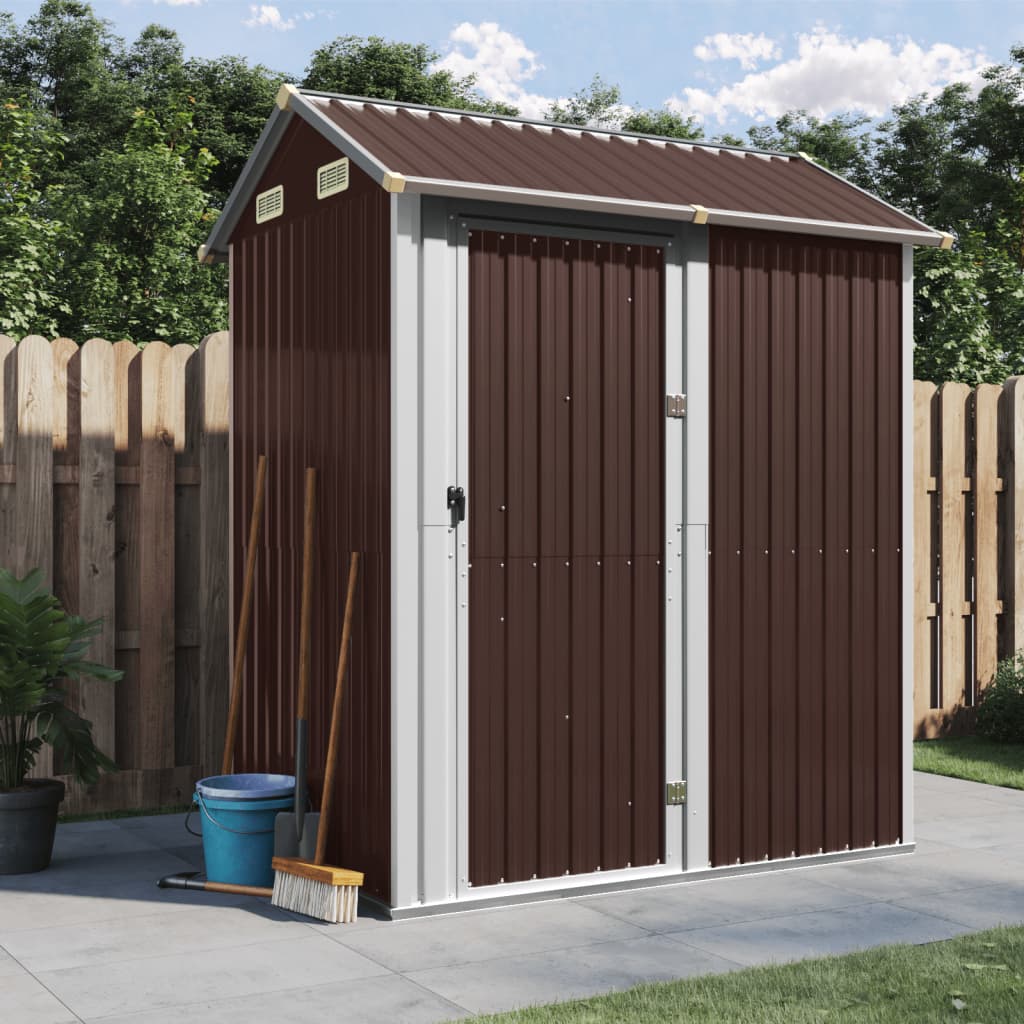 VidaXL Abri de jardin 192x152,5x237 cm acier galvanisé marron