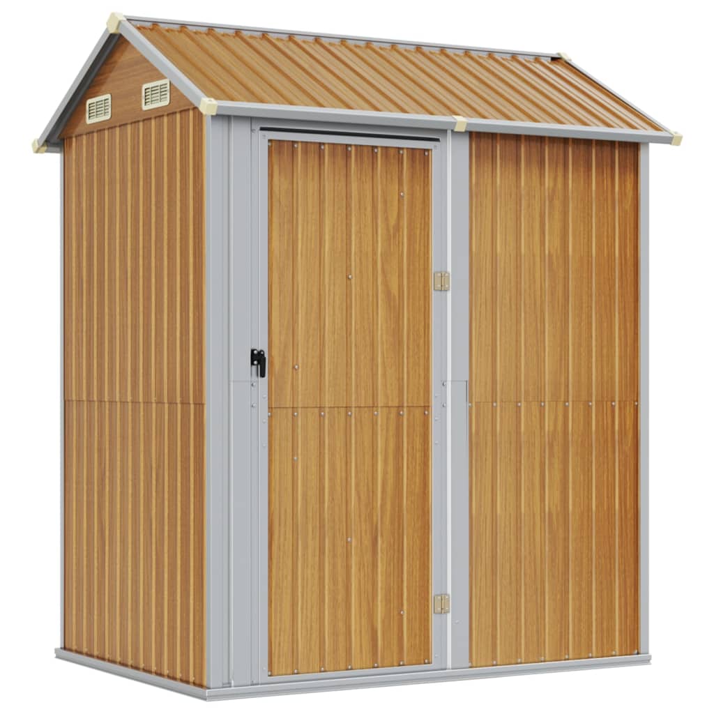 VidaXL Abri de jardin 192x152,5x237 cm acier galvanisé marron clair
