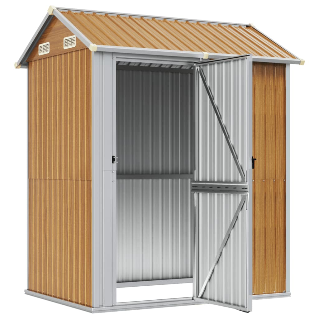 VidaXL Abri de jardin 192x152,5x237 cm acier galvanisé marron clair
