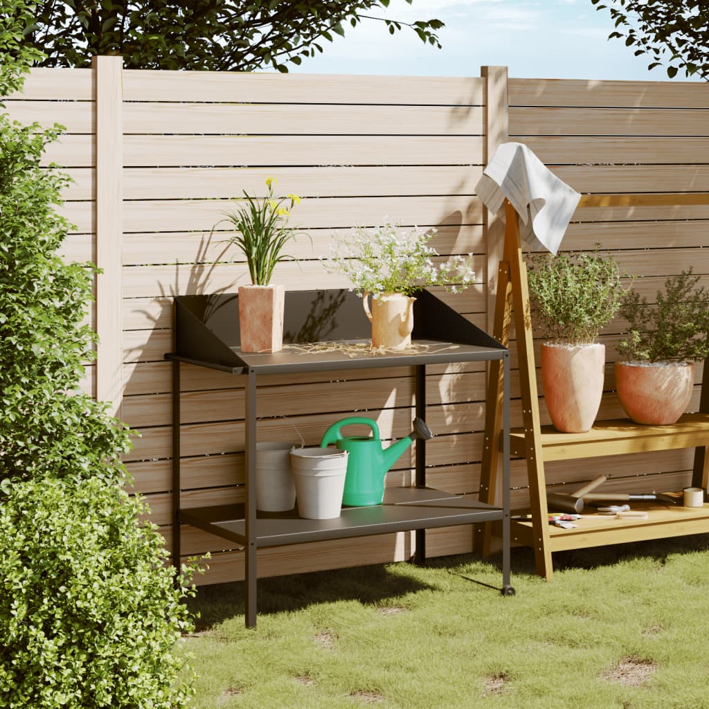 Vidaxxl support pour plantes 100x54,5x100 cm acier galvanisé couleur anthracite