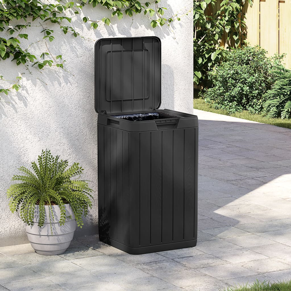 Vidaxl Garden Waste Bin 38x38x65 cm Polypropène anthracite -colored