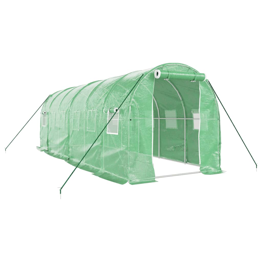 VidaXL Serre de jardin avec structure en acier 12 m² 6x2x2 m vert
