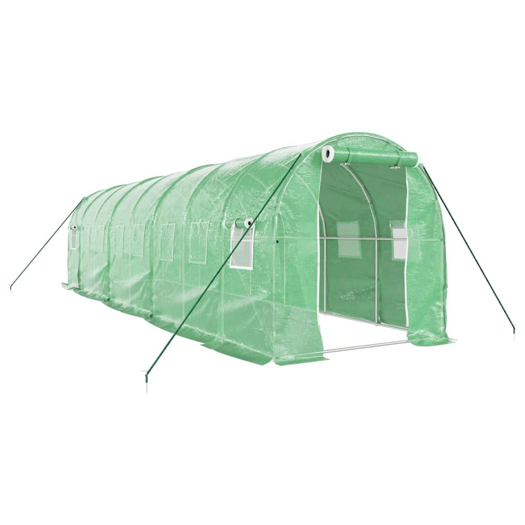 VidaXL Serre de jardin avec structure en acier 16 m² 8x2x2 m vert