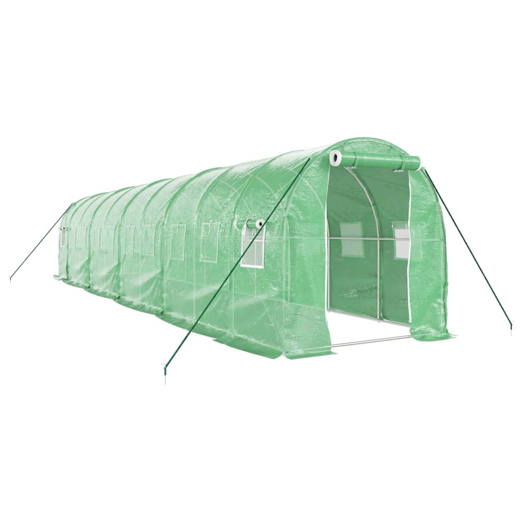 VidaXL Serre de jardin avec structure en acier 20 m² 10x2x2 m vert