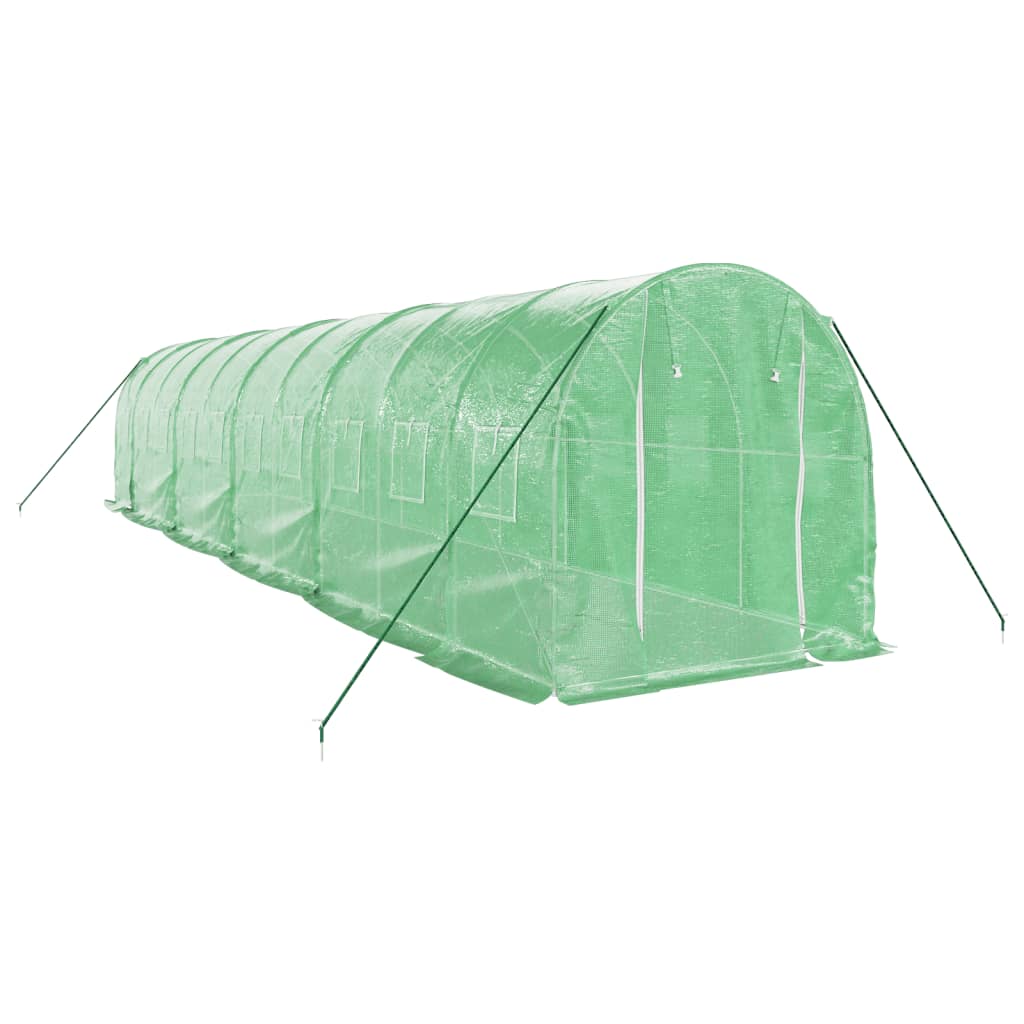 VidaXL Serre de jardin avec structure en acier 20 m² 10x2x2 m vert
