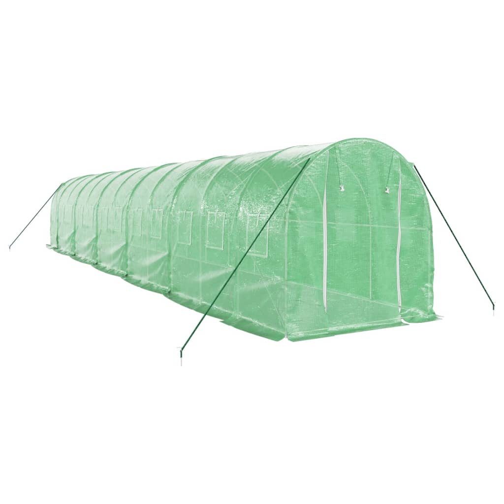 VidaXL Serre de jardin avec structure en acier 24 m² 12x2x2 m vert
