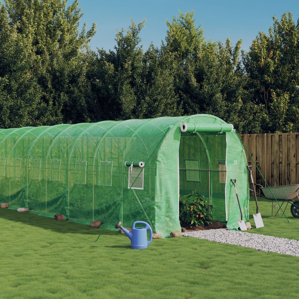 VidaXL Serre de jardin avec structure en acier 24 m² 12x2x2 m vert
