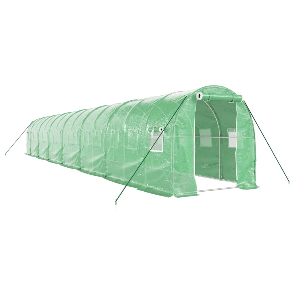 VidaXL Serre de jardin avec structure en acier 28 m² 14x2x2 m vert