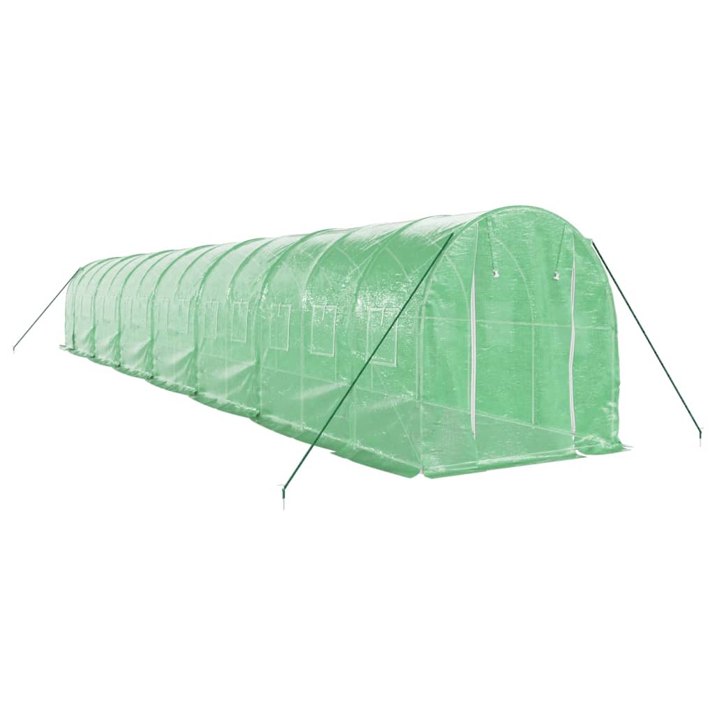 VidaXL Serre de jardin avec structure en acier 28 m² 14x2x2 m vert