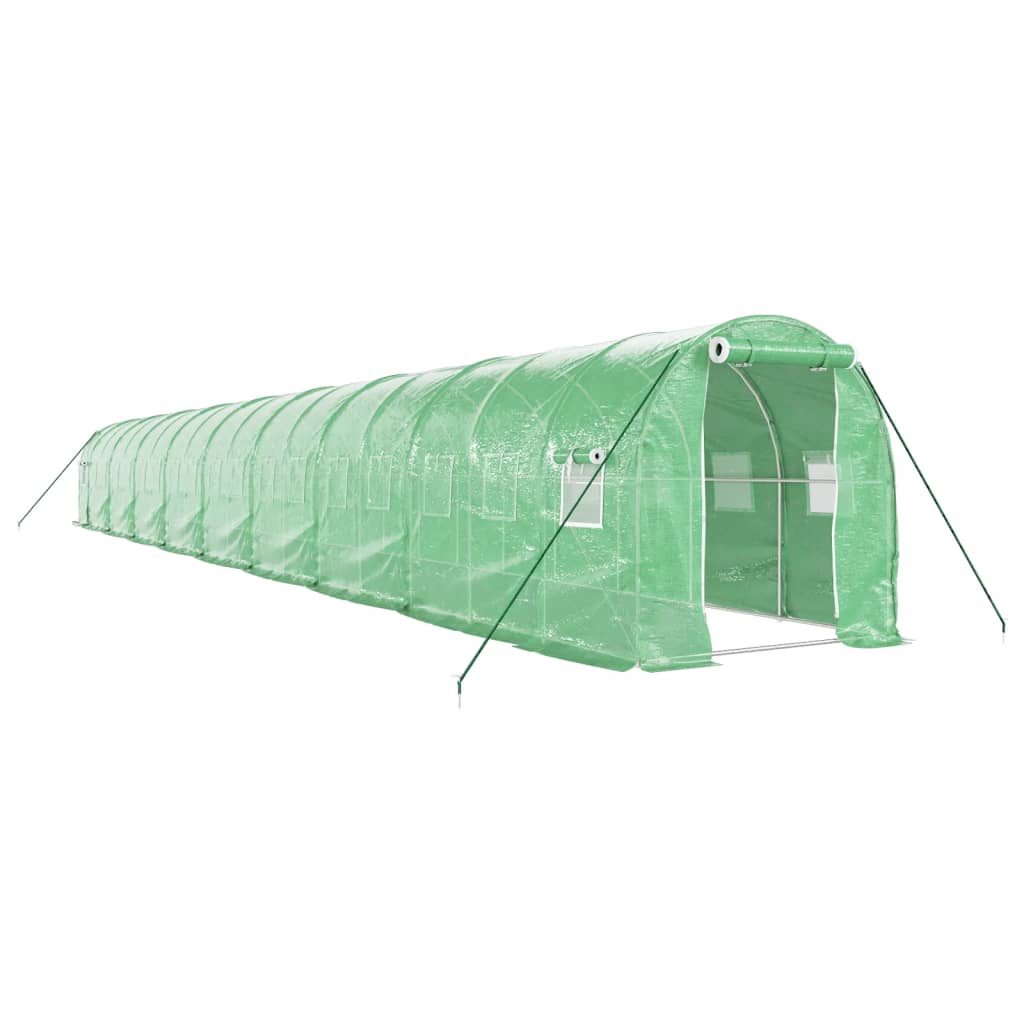 VidaXL Serre de jardin avec structure en acier 36 m² 18x2x2 m vert