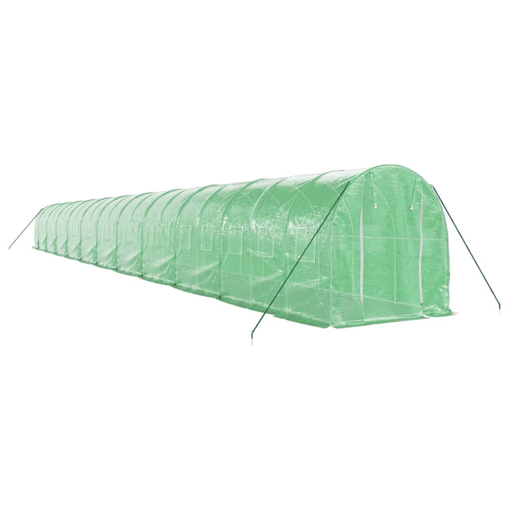 VidaXL Serre de jardin avec structure en acier 44 m² 22x2x2 m vert