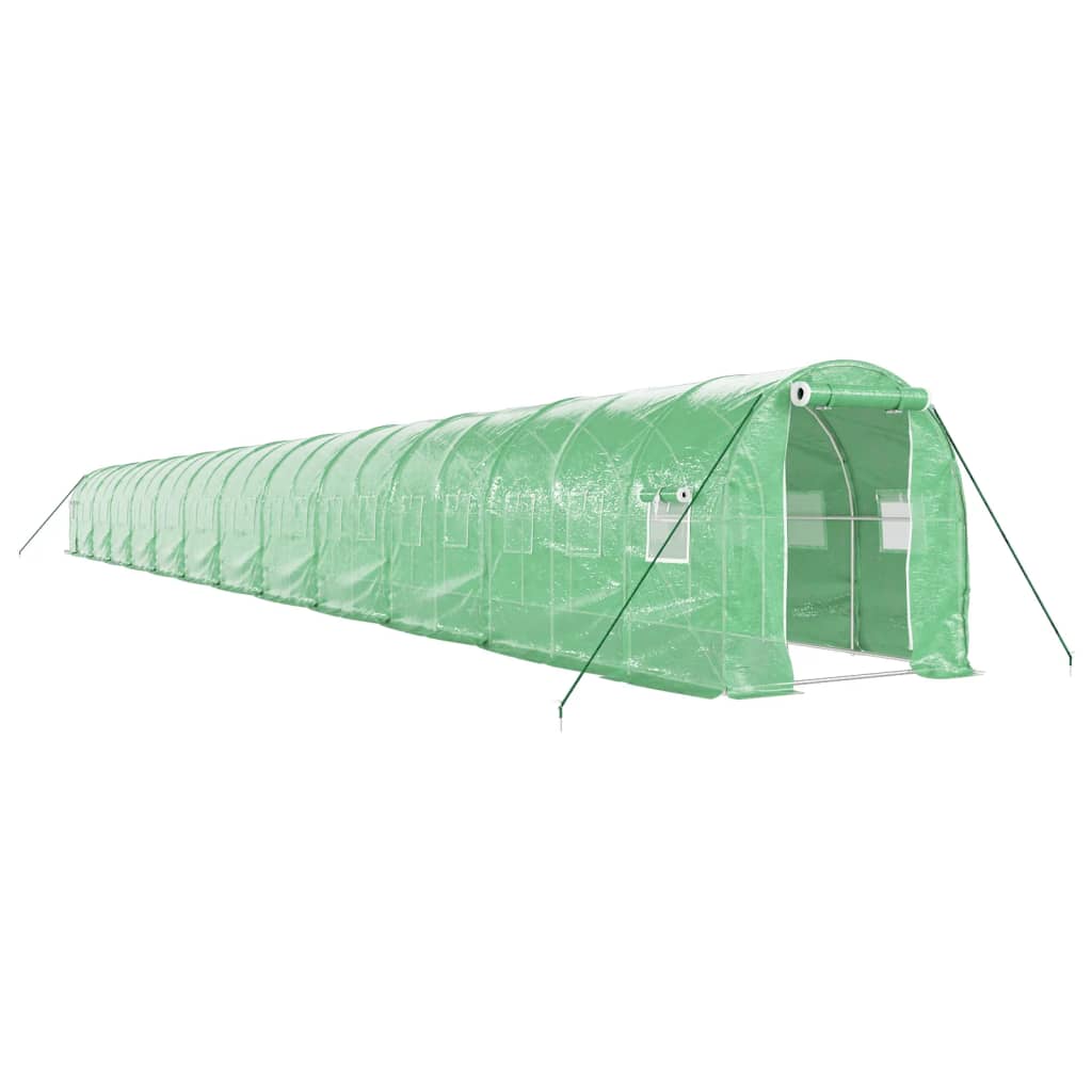 VidaXL Serre de jardin avec structure en acier 48 m² 24x2x2 m vert