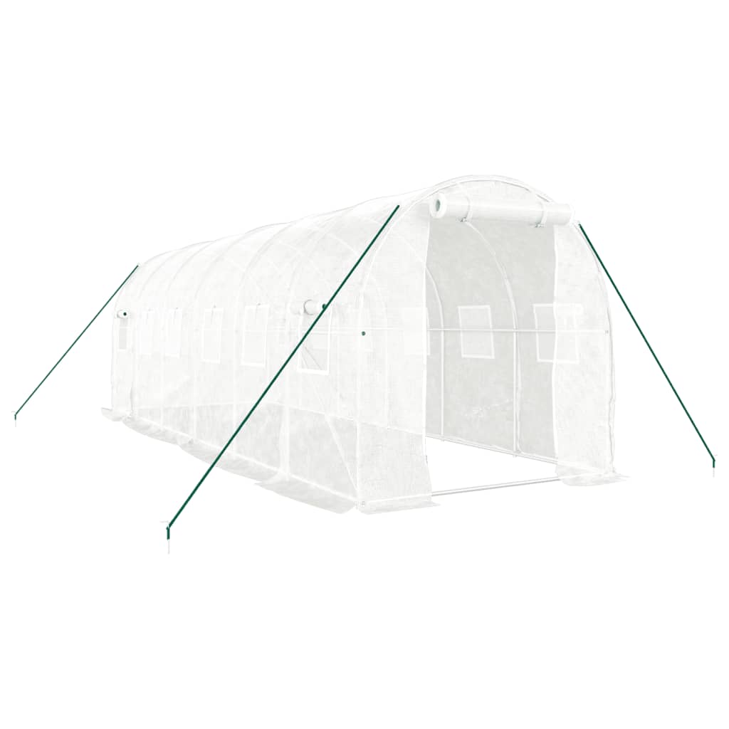 VidaXL Serre de jardin avec structure en acier 12 m² 6x2x2 m blanc