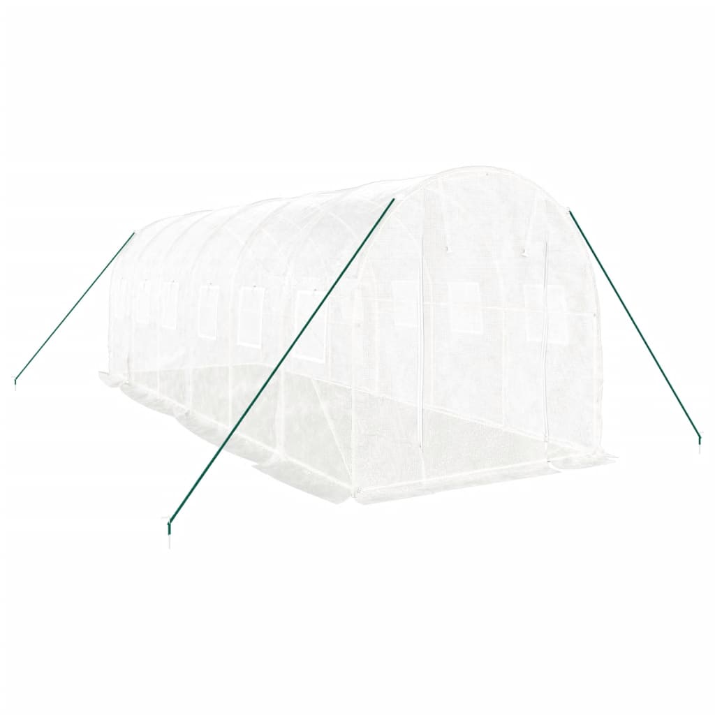 VidaXL Serre de jardin avec structure en acier 12 m² 6x2x2 m blanc