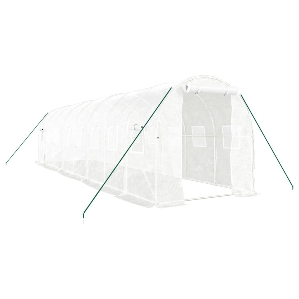 VidaXL Serre de jardin avec structure en acier 16 m² 8x2x2 m blanc