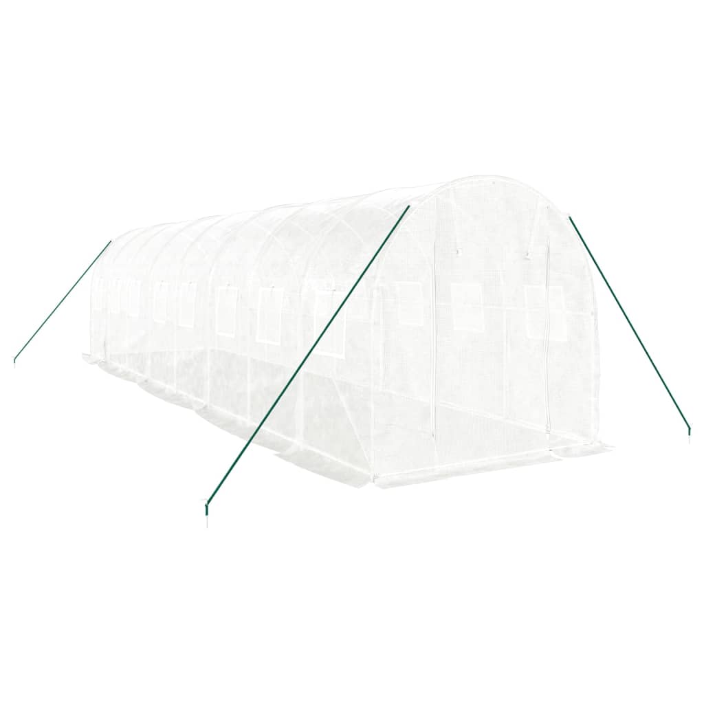VidaXL Serre de jardin avec structure en acier 16 m² 8x2x2 m blanc