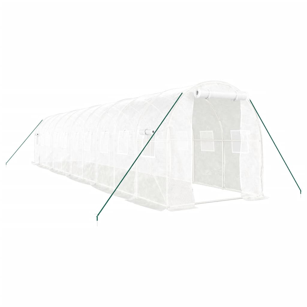 VidaXL Serre de jardin avec structure en acier 20 m² 10x2x2 m blanc