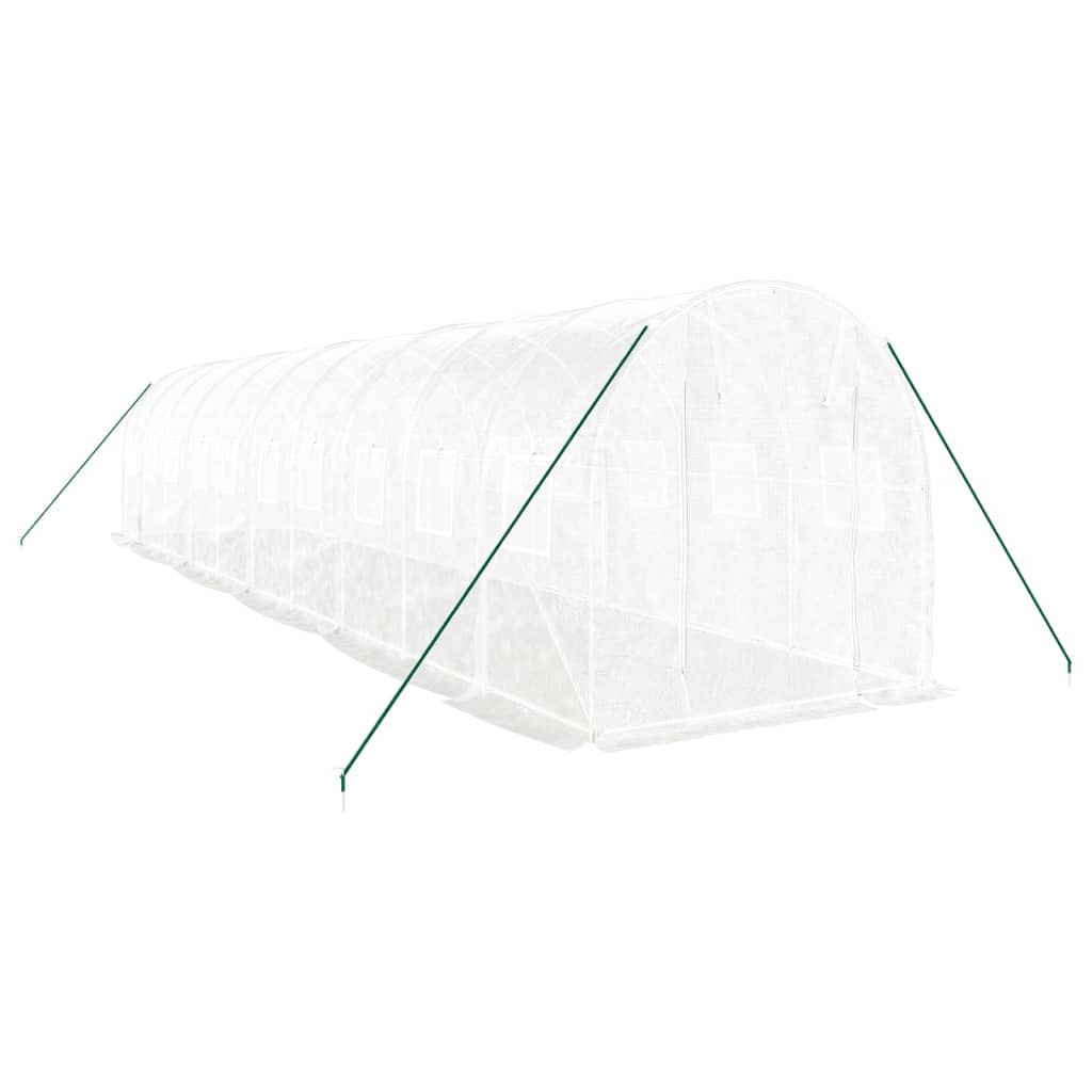 VidaXL Serre de jardin avec structure en acier 20 m² 10x2x2 m blanc