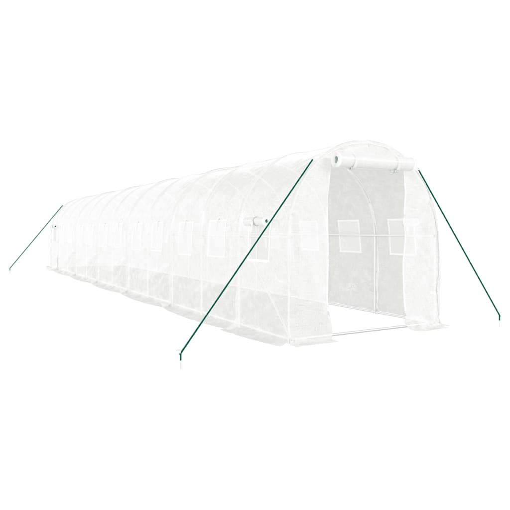 VidaXL Serre de jardin avec structure en acier 24 m² 12x2x2 m blanc