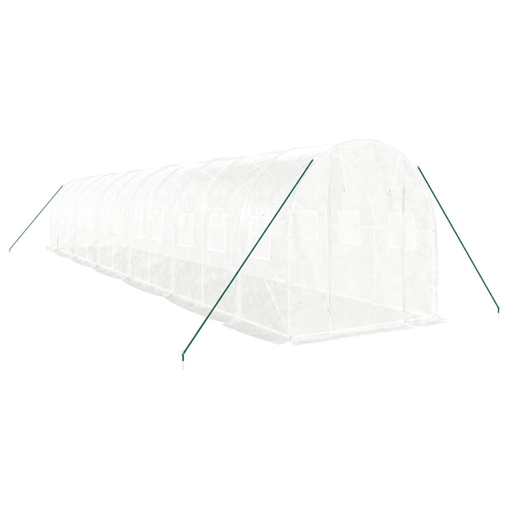 VidaXL Serre de jardin avec structure en acier 24 m² 12x2x2 m blanc
