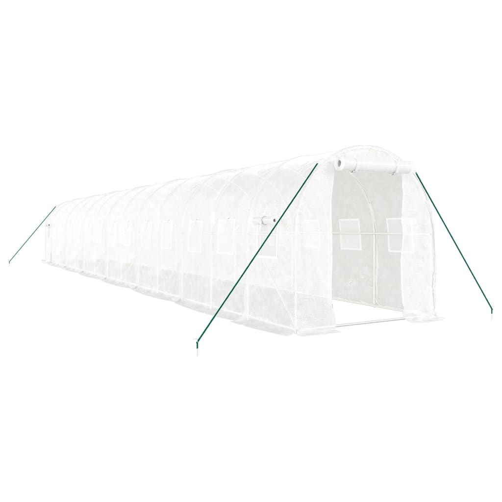 VidaXL Serre de jardin avec structure en acier 28 m² 14x2x2 m blanc