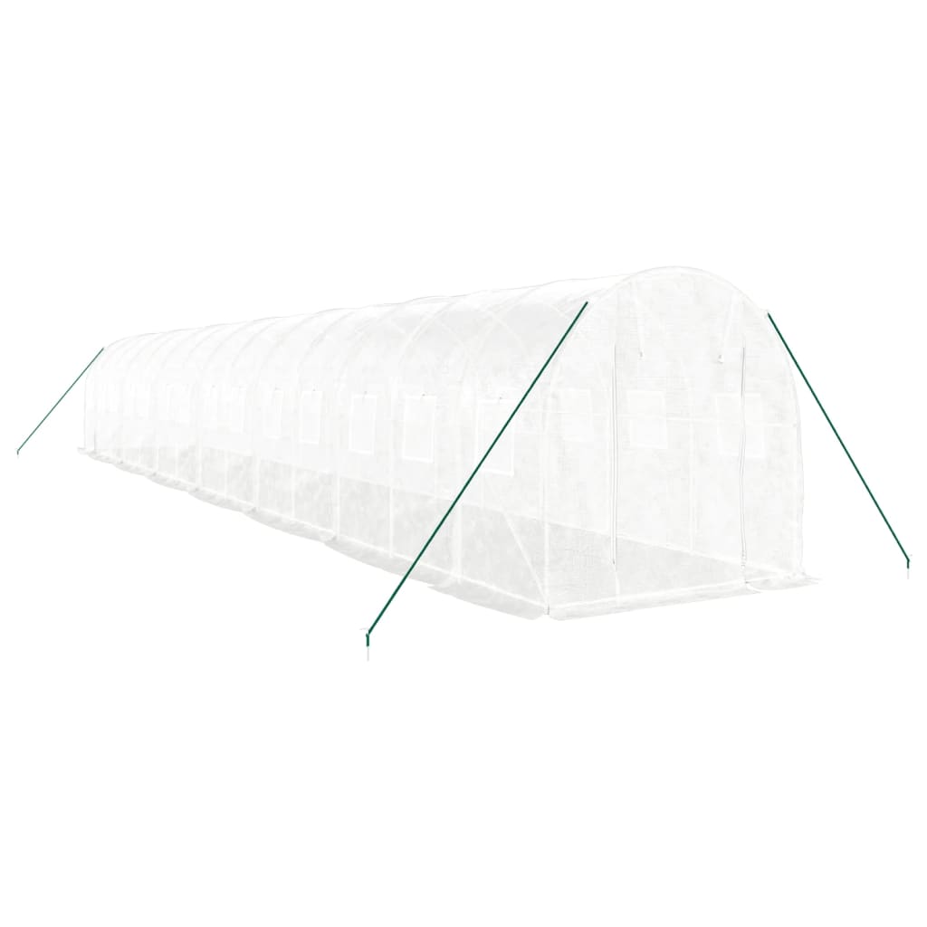 VidaXL Serre de jardin avec structure en acier 28 m² 14x2x2 m blanc