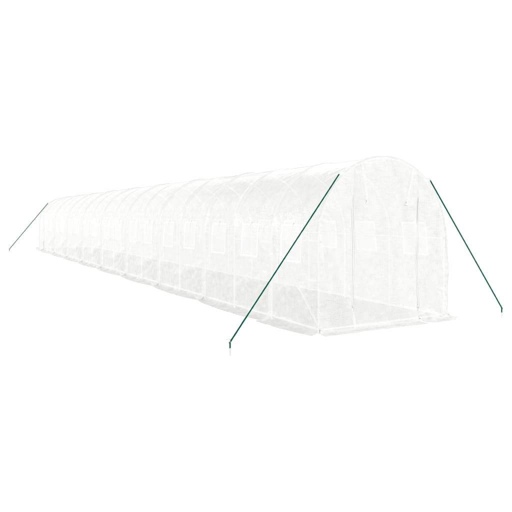 VidaXL Serre de jardin avec structure en acier 36 m² 18x2x2 m blanc