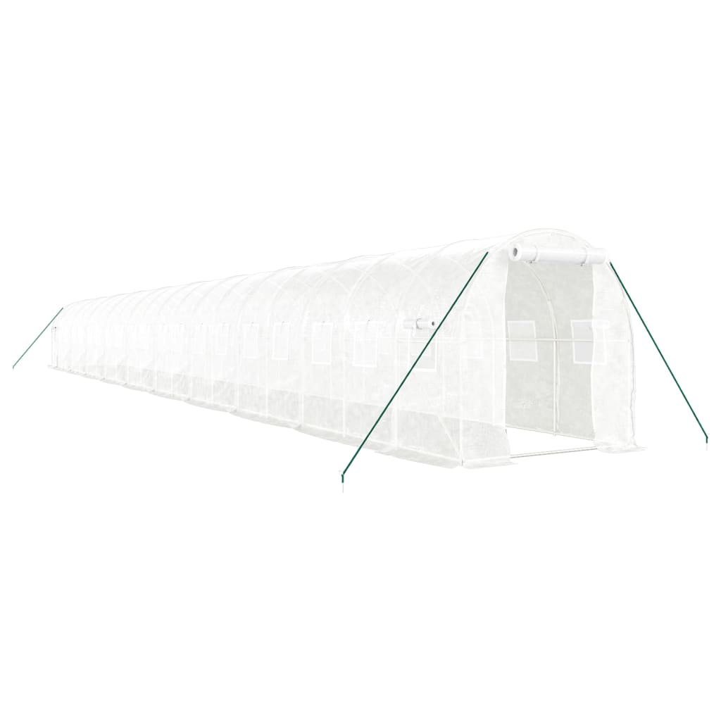 VidaXL Serre de jardin avec structure en acier 40 m² 20x2x2 m blanc