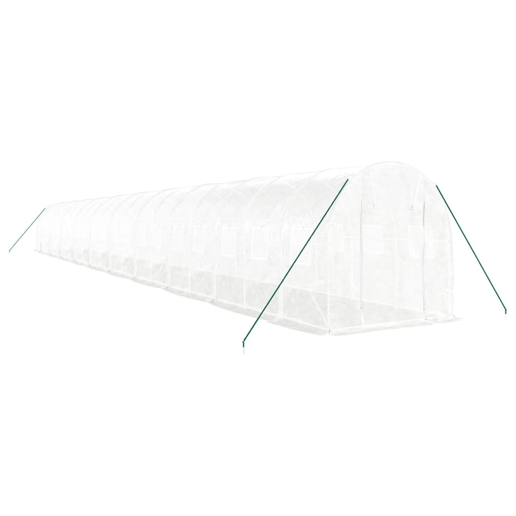 VidaXL Serre de jardin avec structure en acier 40 m² 20x2x2 m blanc